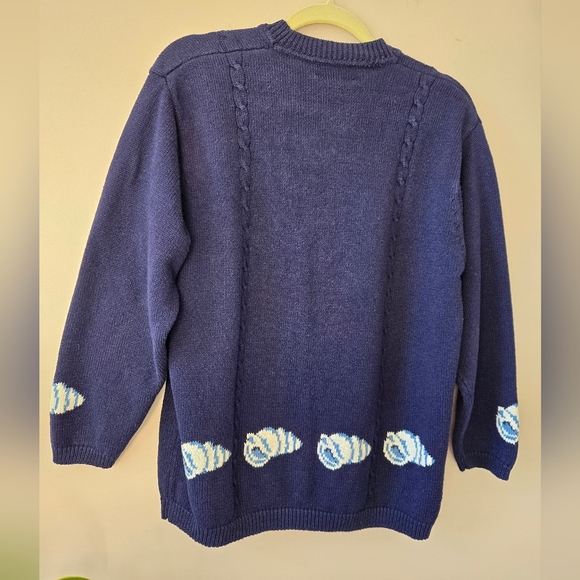 ​🌷 Pendleton Classic: Coastal Spring Sea Shell Cardigan - Picture 6 of 12